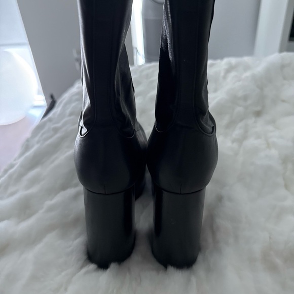Saint Laurent Billy Black Leather Platform Ankle Heel Boot Size EU 38 - Picture 2 of 5